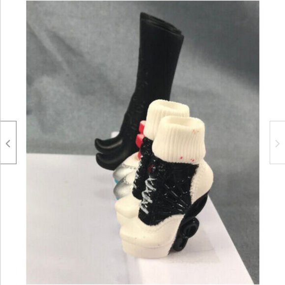 3 pair Shoes Monster High Doll Girl Black Boot Curve Heel Frankie Stein Operetta - Picture 10 of 10